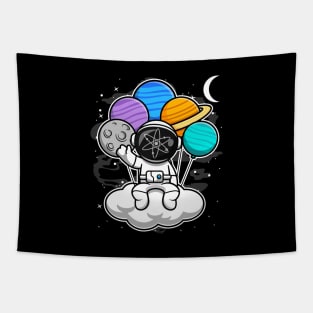 Astronaut Floating Cosmos ATOM Coin To The Moon Crypto Token Cryptocurrency Blockchain Wallet Birthday Gift For Men Women Kids Tapestry