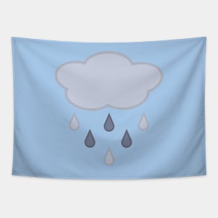 Rainy Day Rain Cloud in Light Blue Tapestry