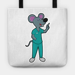 Mouse as Nurse at Vaccination with Syringe Tote