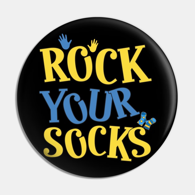 Cooler World Down Syndrome Day, Rock Your Socks Groovy Pin by KRMOSH