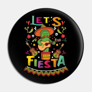 Cinco De Mayo Mexican Guitar Cactus for Men Women Boys Girls Pin