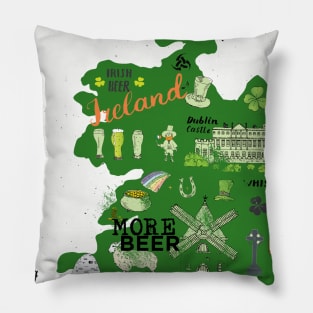 St Patrick Day Irish Map More Beer T-shirt Pillow