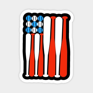 Baseball lovers American flag design Magnet