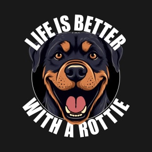 Rottweiler Life is Better With A Dog Happy Puppy T-Shirt