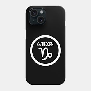 Capricorn, white circle, transparent background Phone Case