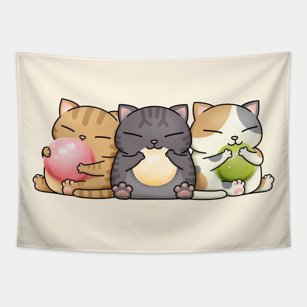 Chubby Cat Dango Tapestry by Takeda_Art