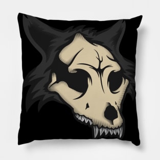 Wolf skull grey Pillow