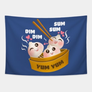 Kawaii Cute Dim Sum Dumplings Tapestry