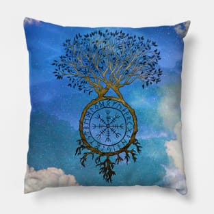 Viking Tree of Life with Aegishjalmur Pillow