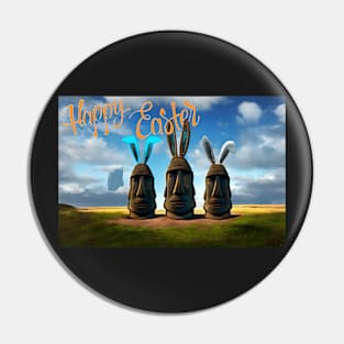 Happy Easter Moai Pin