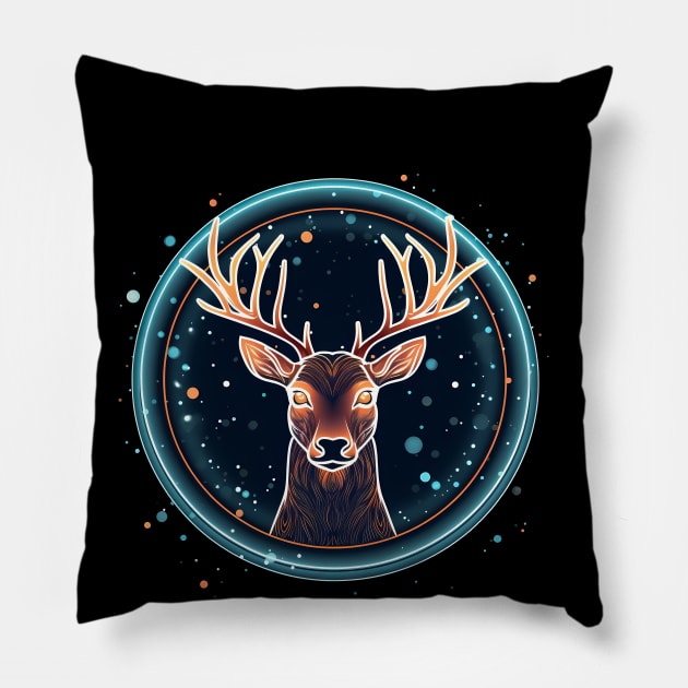 Deer in Ornament, Love Deers Pillow by dukito