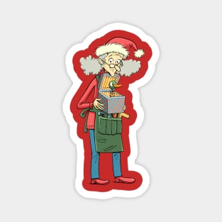 Santa's wife with a Christmas toy in a surprise box Magnet