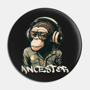 Chimpanzee Ancestor, lowbrow style 2 Pin