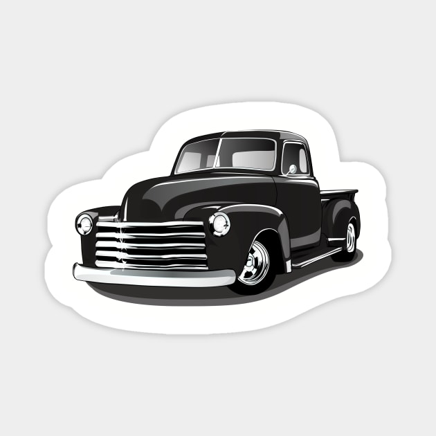 1948 Black Chevy Pickup Truck Magnet by RPM-ART