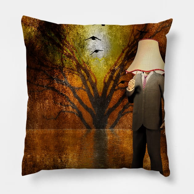 Lamp man Pillow by rolffimages