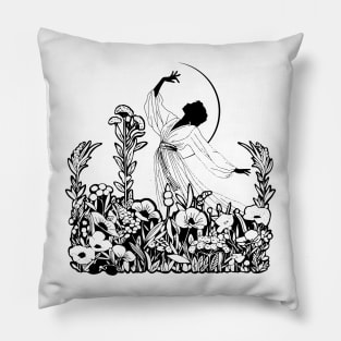 Iluustartion woman and the moon Pillow