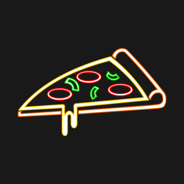 Neon Pizza Slice by scoffin