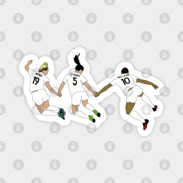 Kristie Mewis, Kelley O'Hara, Lynn Willliams Gotham FC Celebration Magnet by Hevding