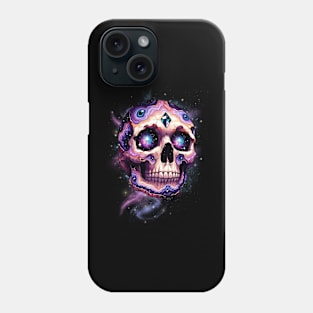 Cosmic geode skull head Phone Case