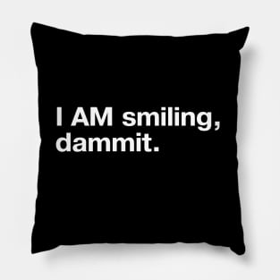 I AM smiling, dammit. Pillow