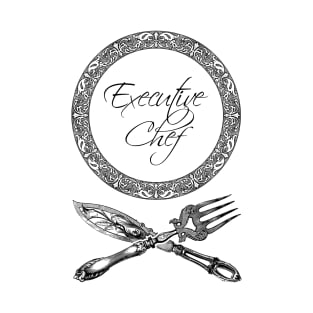 'Executive Chef' Luxury Restaurant Design - Retro Illustration Design T-Shirt