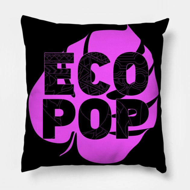 ecopop pattern in floral design logo Pillow by jorge_lebeau