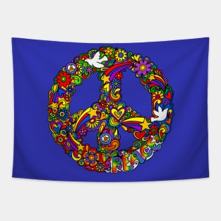 Rainbow Peace Sign Tapestry