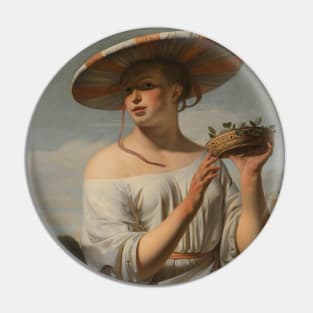 Girl in a Large Hat by Caesar van Everdingen Pin