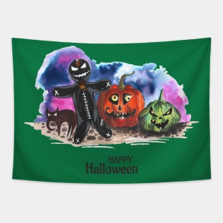 Happy Halloween Night Scary Tapestry