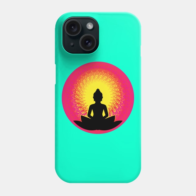 Buddha - The Peaceful Soul Mandala Print Design GC-092-11 Phone Case by GraphicCharms