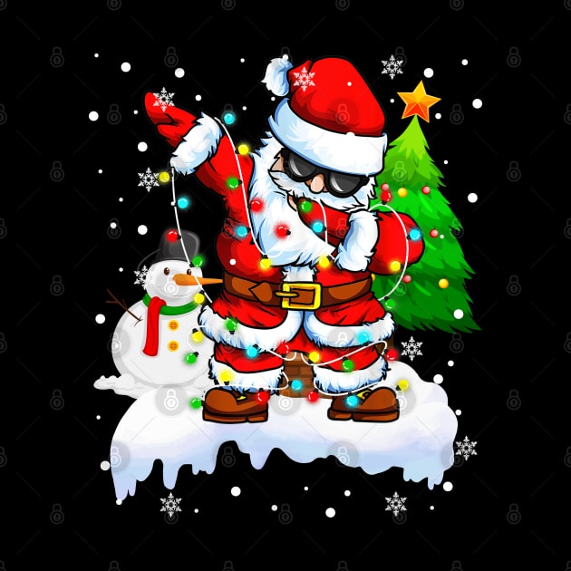 Christmas Lights Dabbing Santa Sunglasses Snowman Xmas Ugly Sweater by springins