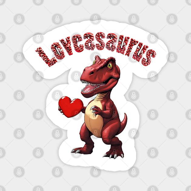 Loveasaurus Valentine Dinosaur Magnet by ArtShare