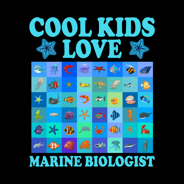 Marine Biologist Biology Kids Fathers Day Gift Funny Retro Vintage by zyononzy