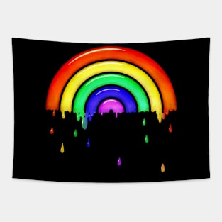 glassy retro rainbow Tapestry