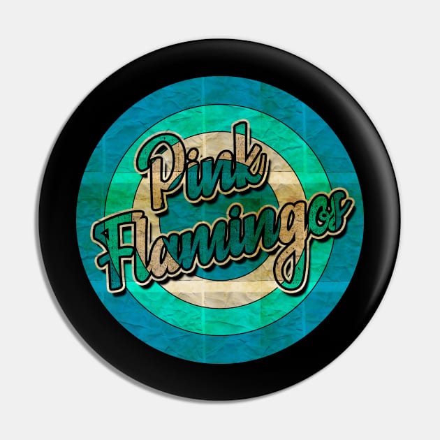 Retro Vintage Pink Flamingos Pin by Electric Tone