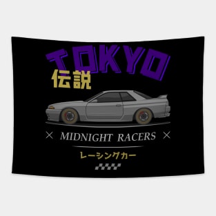 Midnight Racer Silver GTR R32 JDM Tapestry