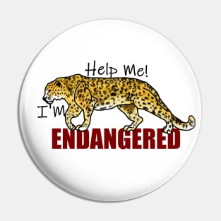 Help the endangered Amur Leopard Pin