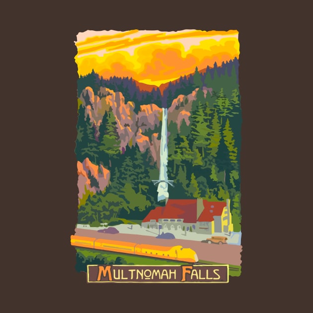 Multnomah Falls by Widmore