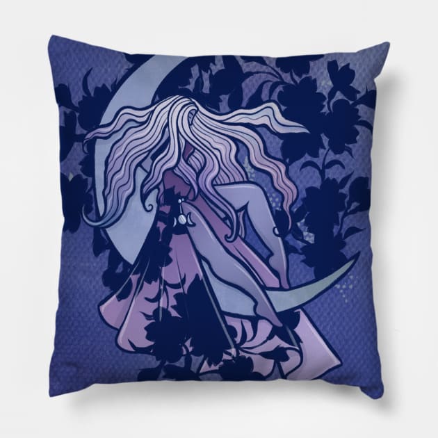 Moon Goddess Pillow by bubbsnugg