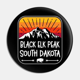 Black Elk Peak South Dakota Vintage Mountain Sunset Pin