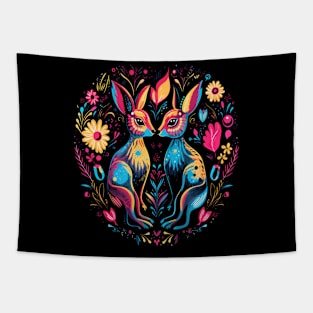 Kangaroo Couple Valentine Tapestry