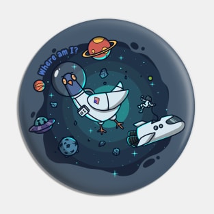 dumb pigeon in the space design Pin