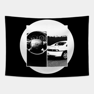 TOYOTA MR2 MK2 Black 'N White 5 (Black Version) Tapestry