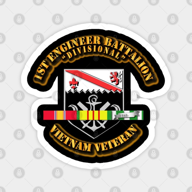 1st Engineer Battalion w SVC Ribbon Magnet by twix123844
