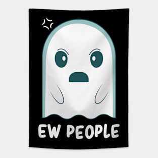 Ew People Antisocial Cute Kawaii Ghost Introvert Sarcasm Tapestry