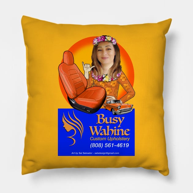 Busy Wahine Pillow by MyTeeGraphics