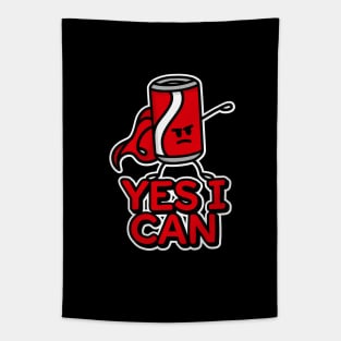 Yes I can, funny Super Hero & funny kids food puns Cola can Tapestry