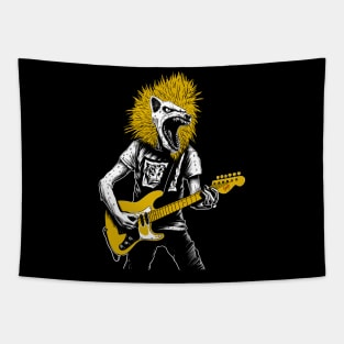 Vintage Chupacabra Punk Rocker Drawing - Rebellious Cryptid Art Tapestry