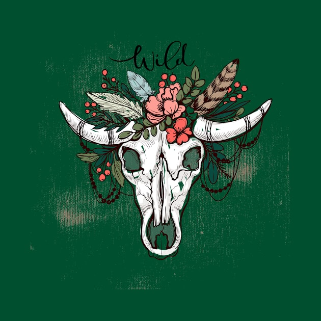 Wild Bison Skull Boho by letnothingstopyou