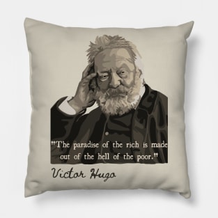 Victor Hugo Portrait and Quote Pillow